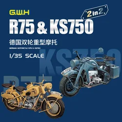 Great Wall hobby assembly model kit L3527 motorcycle R75 and KS750 2-in-2 1/35 scale