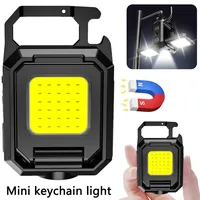 XPE Pocket Work Light 1000LM COB LED Mini Keychain Light USB Rechargeable Flashlight IPX4 Waterproof for Outdoor Camping Hiking