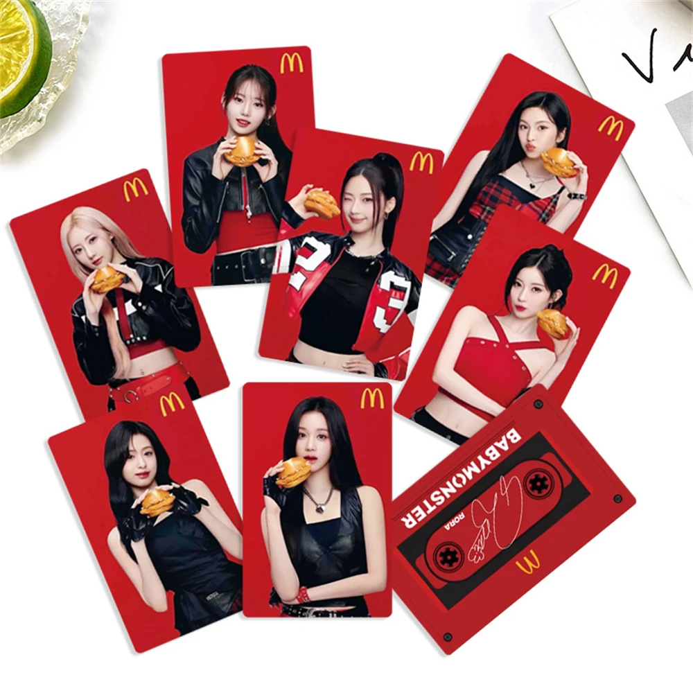 KPOP BABYMONSTER cartes photo 7 pièces cartes en papier bande vidéo carte postale Double face AHYEON RORA ASA RUKA Lomo cartes Fans Collection