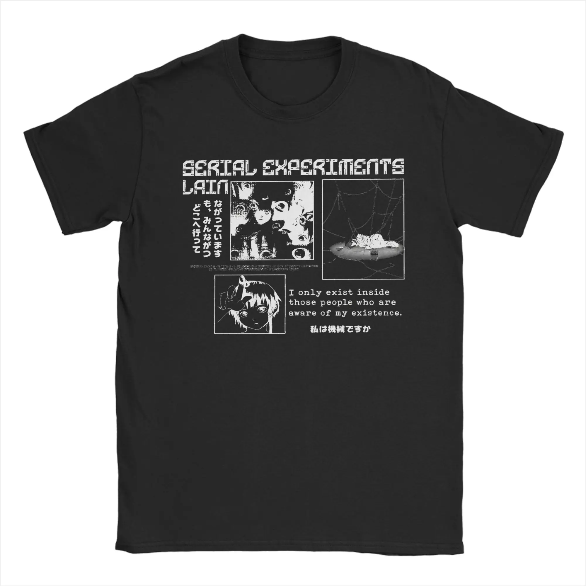 Hipster Virtual Girl Serial Experiments Lain T-Shirt 100% Cotton T Shirt Anime Lwakura Sci Fi Manga Short Sleeve Tees  Clothing