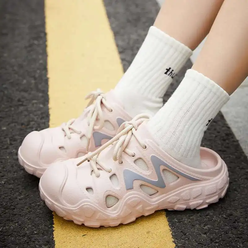 

Man Women Sandals Summer Cool Slippers For Women EVA Home Thick Bottom Lightweight External Wear Anti Slip Baotou Beach Hole