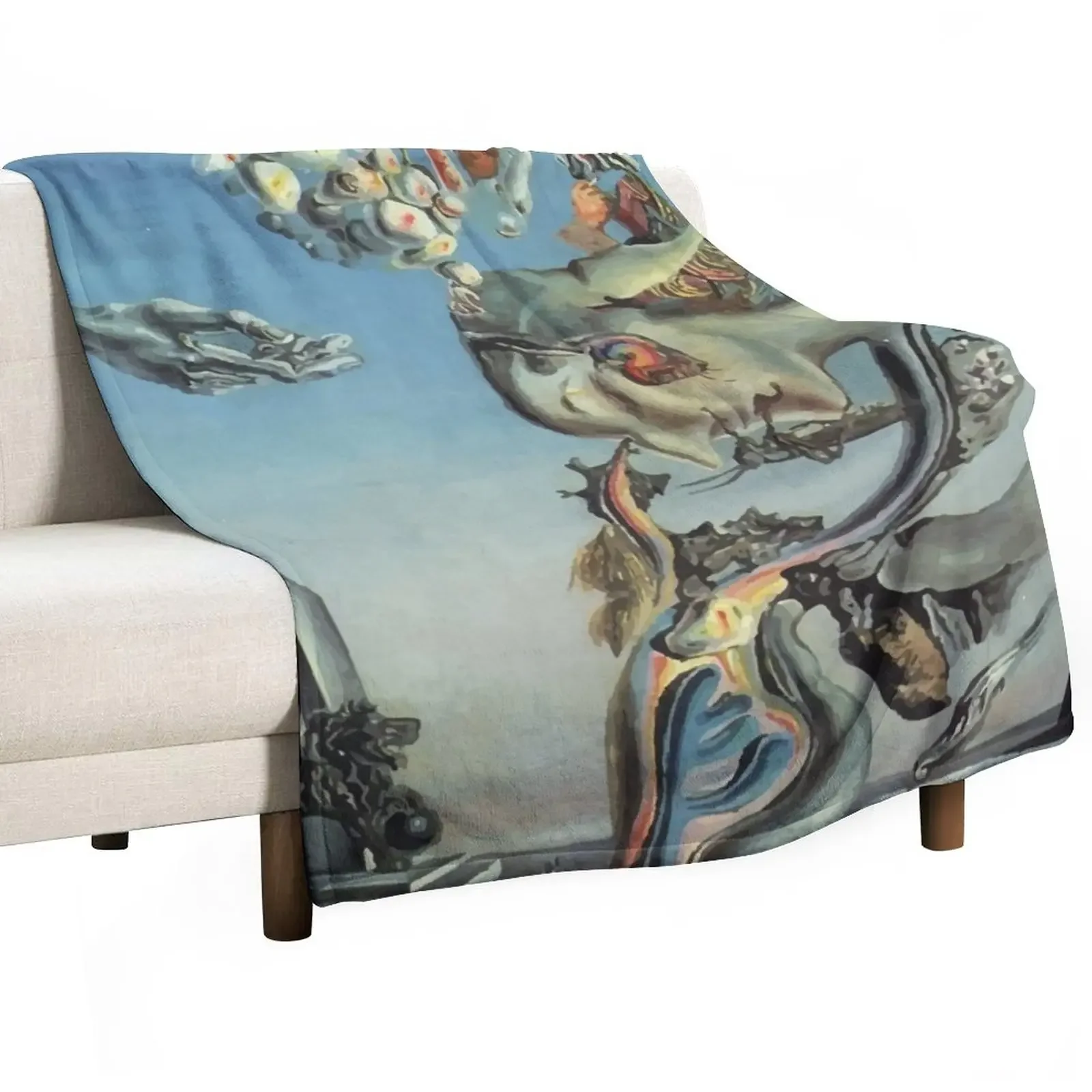 Salvador Dali | Playing in the Dark Throw Blanket Sofas Blankets For Sofas Sofa Luxury Brand Blankets