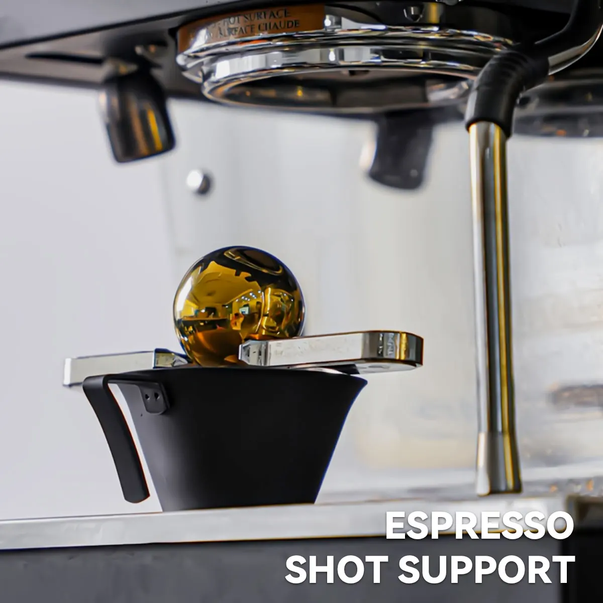 

Охлаждающий держатель для шариков для аксессуаров для эспрессо, подставка из нержавеющей стали премиум-класса для охлаждающего шара для эспрессо, элегантный подарок на Рождество