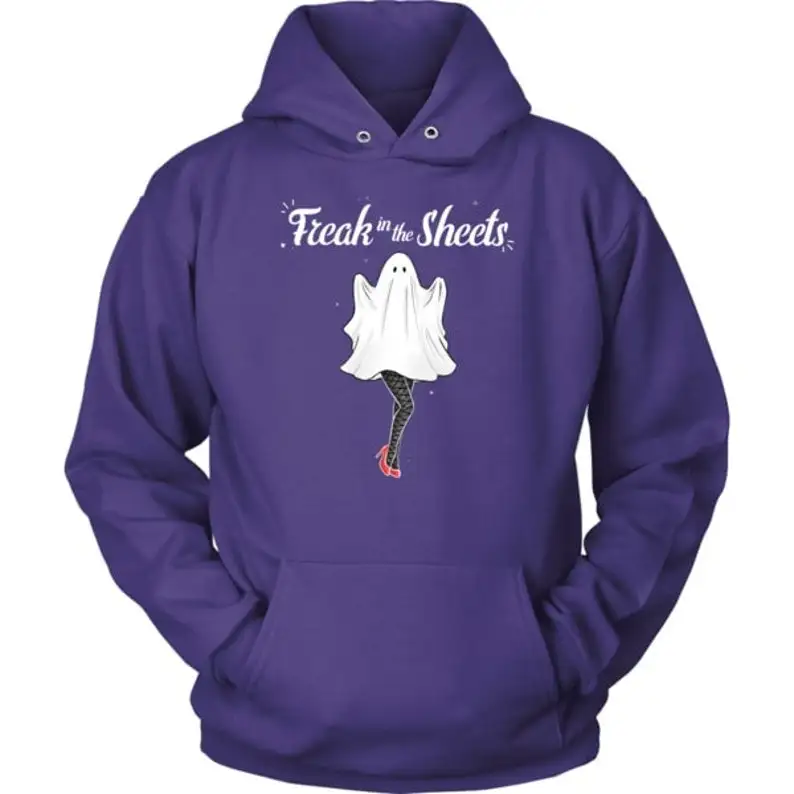 Freak in the Sheets Hoodie Funny Halloween Hoodies for Women Cute Goth Clothes Gothic Clothing Women Cute Halloween Sweater Hall