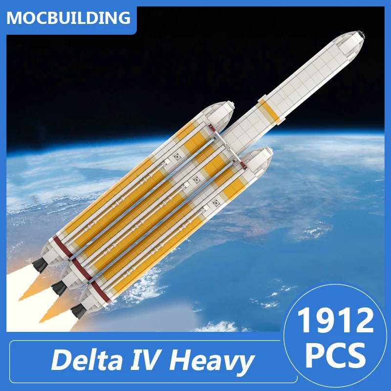 Дельта IV тяжелый с солнечным зондом Parker модель масштаба 1:110 Строительные блоки Moc самодельные сборные кирпичи Космос Рождественские Игрушки Подарки 1912 шт.