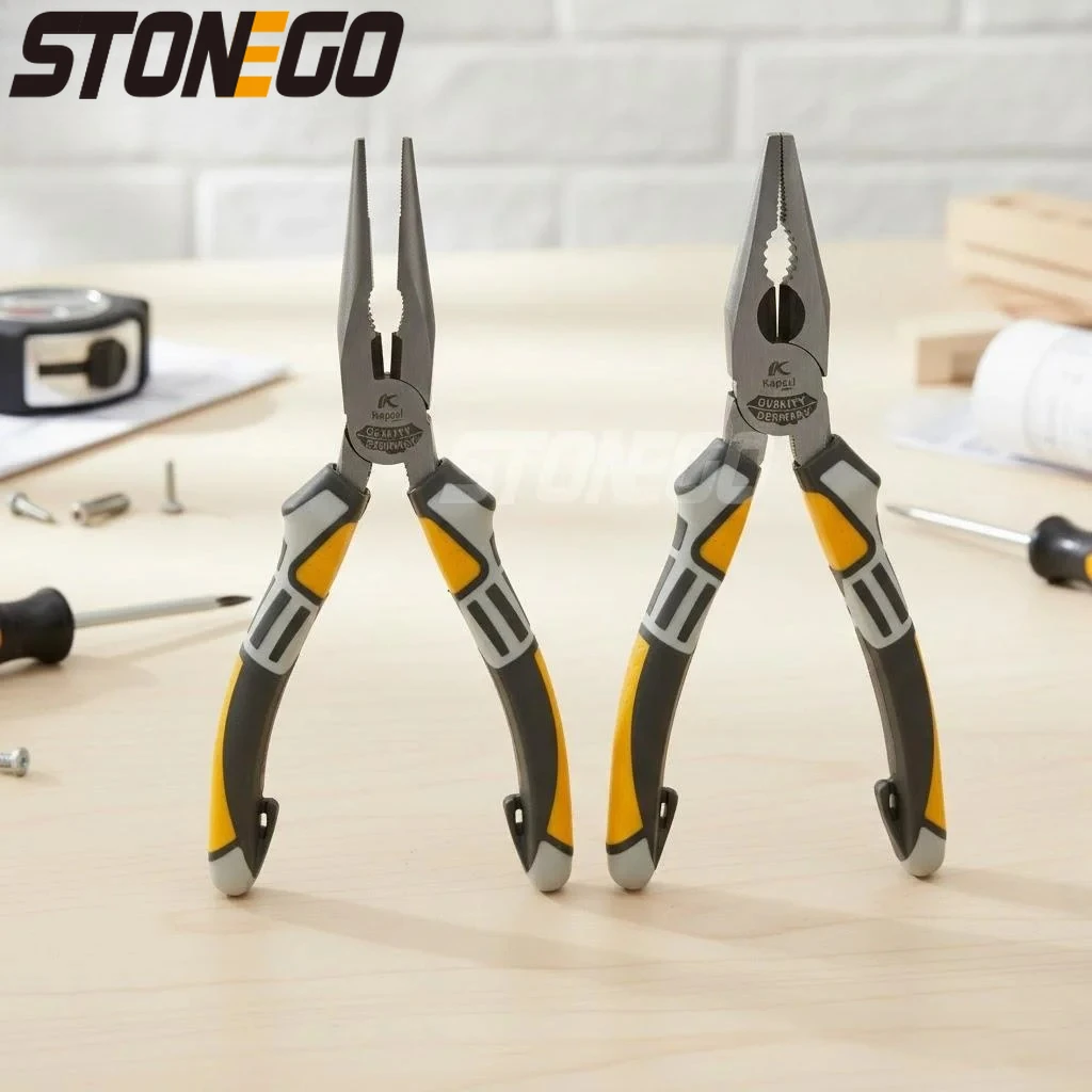 

Электрические плоскогубцы для зачистки и обжима проводов, изолированные, из прочной никель-хромовой стали, ручной инструмент