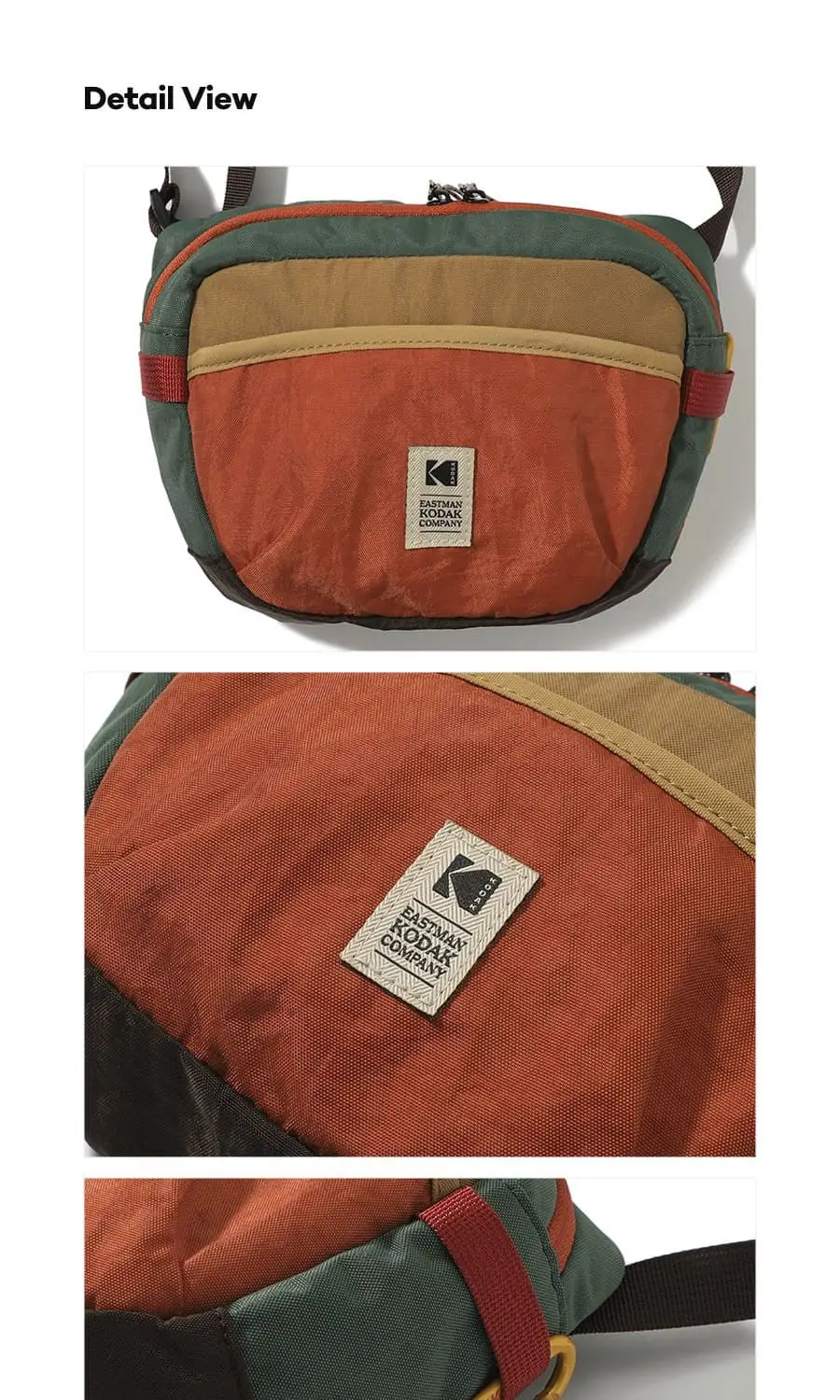 KODAK Retro Casual Kontrastfarbene Outdoor-Umhängetasche mit mehreren Taschen – Detail 18