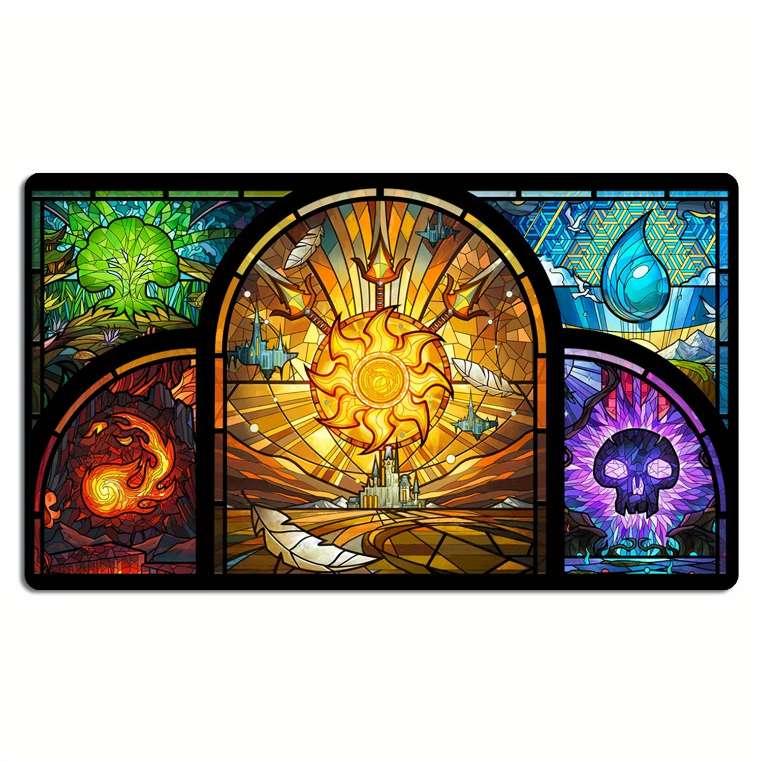 XXL Magic Gathering MTG Game Mat TCG CCG Trading Card Games Table Rug with Rules Area Rubber Mouse Pad for Party Gamer Accessory