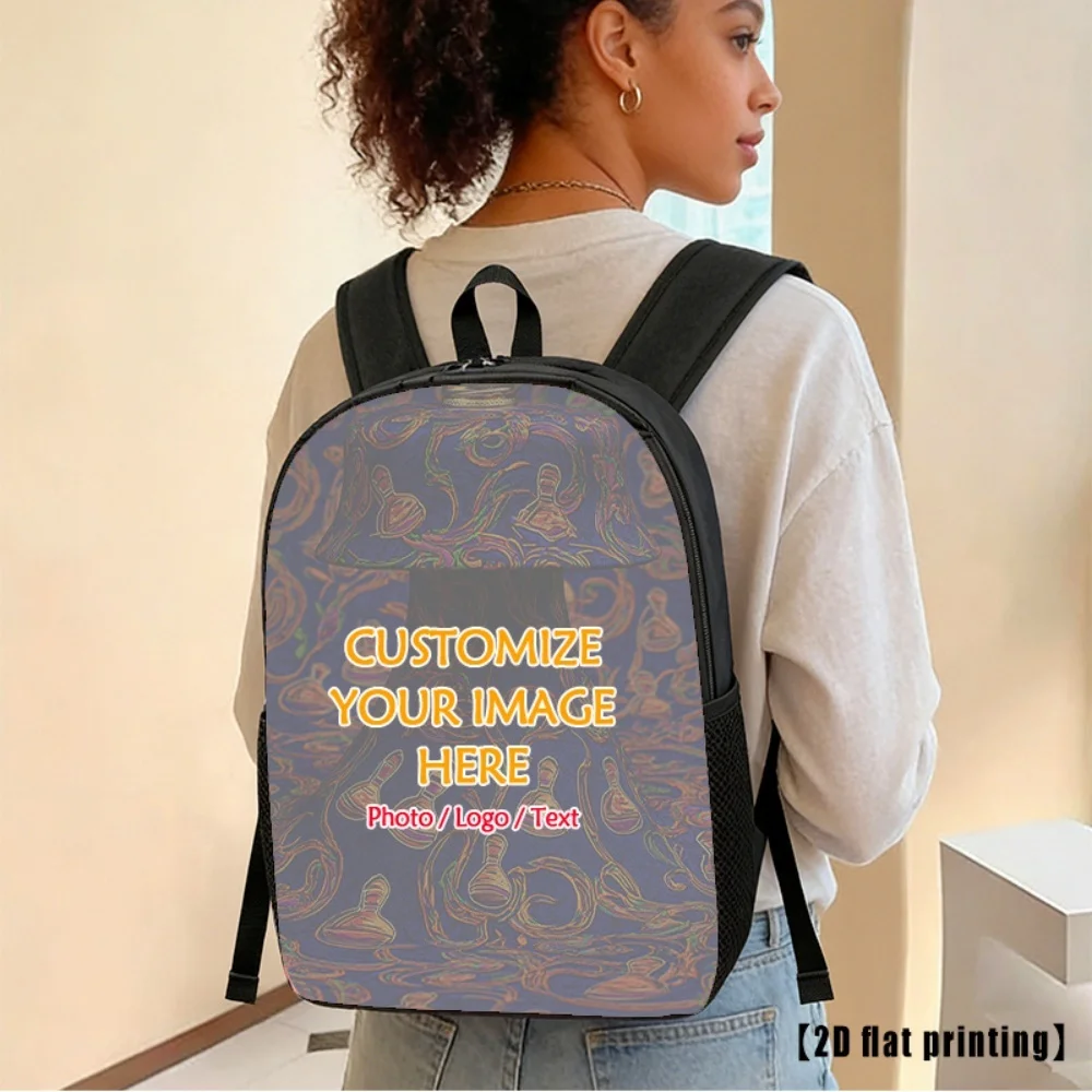 Customizable Photo Print Student Backpack Add Custom Image Logo Text Lightweight Daily School Travel Backpack for Teenagers