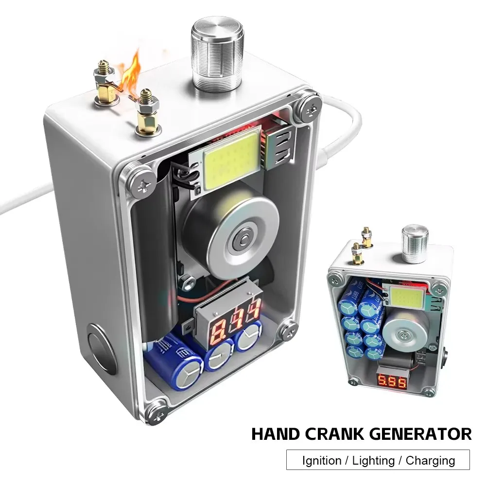 

Mini Hand-crank Generator USB Charging Arc Ignition Generator Outdoor Portable Hand Generator Ignition Lighting