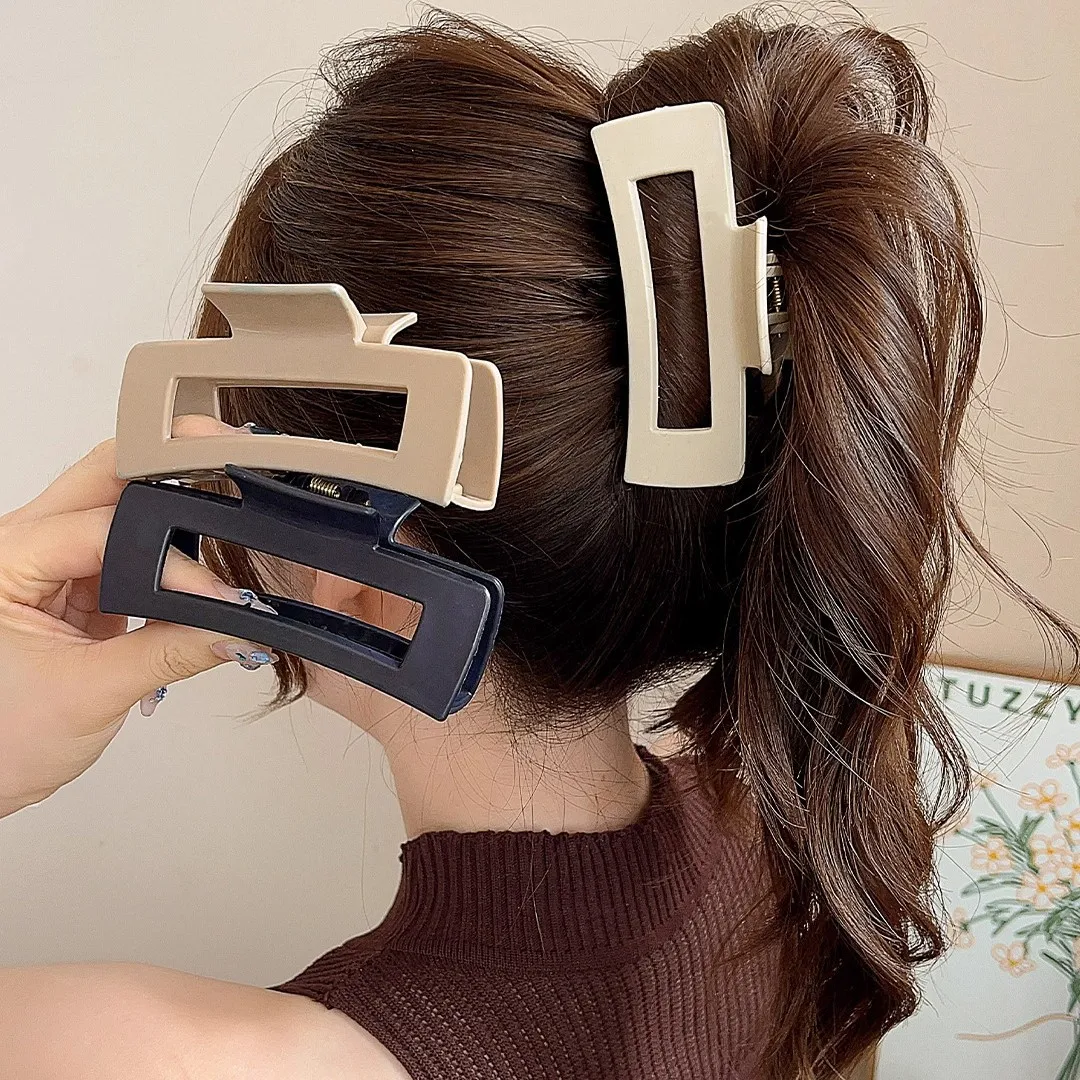 3 stücke Koreanische Kunststoff Haar Klaue Frauen Mädchen Haar Clips Große Größe Haarnadel Krabben Haarspange Headwear Mode Ornament Haar Zubehör