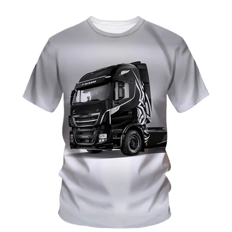 Summer Men\'S T-Shirt Truck Head Graphics Trend Hip Hop Personality Hd 3d Printed O Neck Short Sleeve High Quality Large Line Top