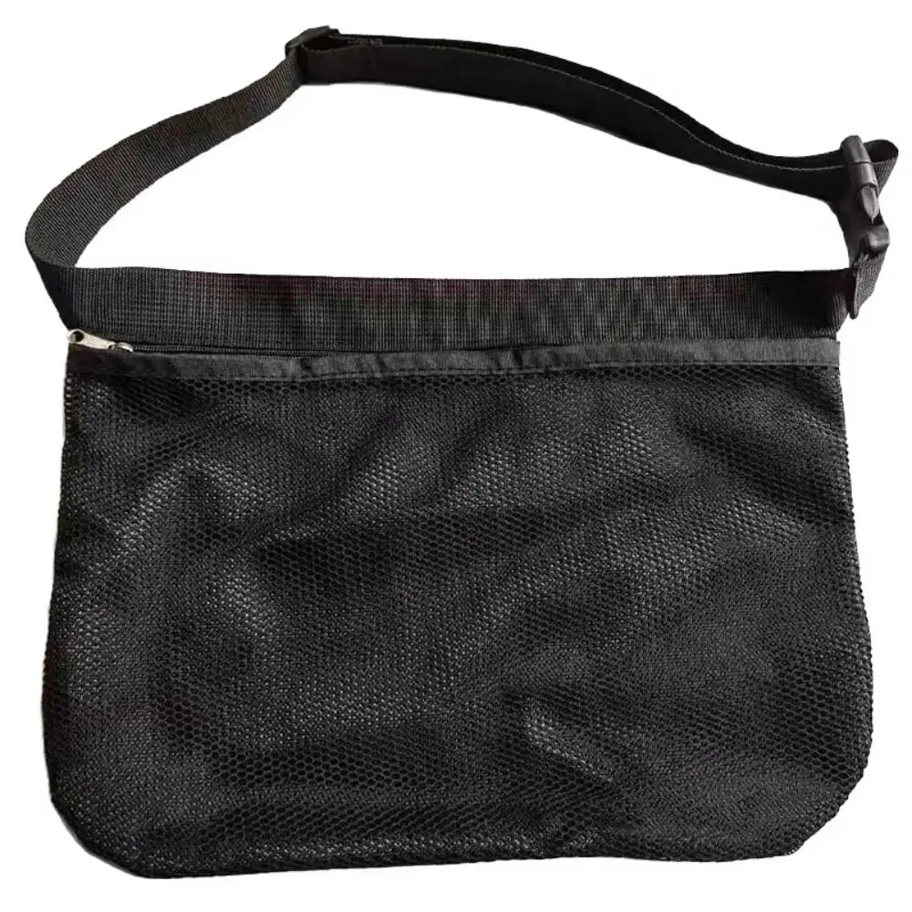 Large Capacity Tennis Ball Carry Bag Mesh Pouch Adjustable Belt Golf Ball Storage Waist Bag Waterproof Training