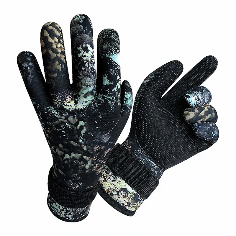 Camo Diving gloves 3mm neoprne with buckle belt spearfishing gloves for scuba diving,Snorkeling fishing Water Sport Gloves