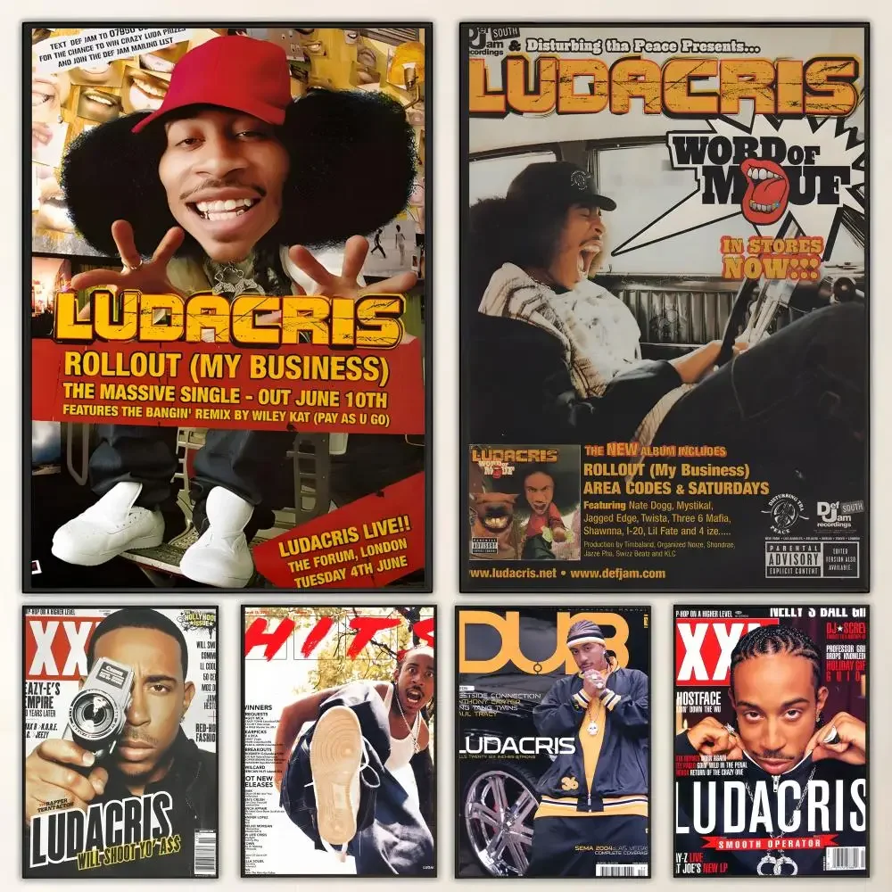 Rapper LUDACRIS Poster HD Art Waterproof Sticky Wall Home Decoration Aesthetic