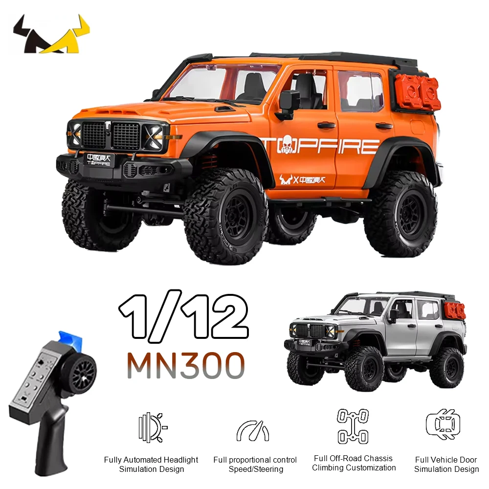 1/12 MN300 RC Crawler 4WD Off-road Remote Control Car 2.4G Full Scale Rock Climbing Vehicle Model Toys for Children Adults Gifts
