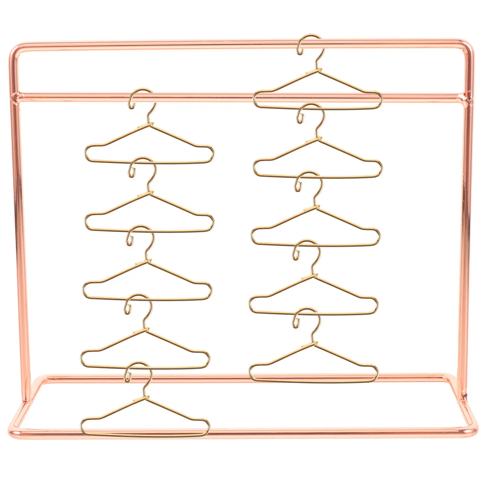 

1Set Mini Clothes Hangers for Dollhouse Metal Miniature Clothing Rack Sturdy Iron Display Stand for Kids Room Nursery School