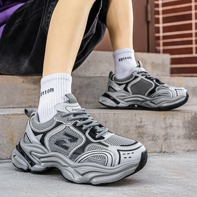 

Men's Shoes Mesh Breathable Men's Sneakers and Casual Shoes Fashion Thick-soled Heightening Platform Man's Shoes Tenis Masculino