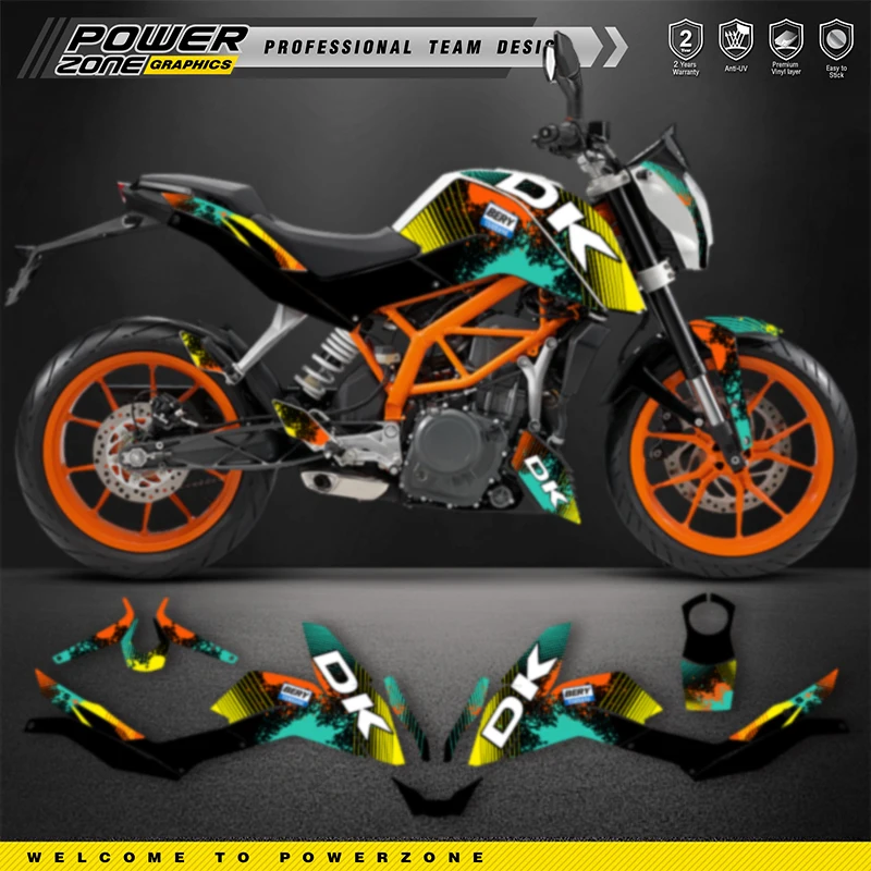 PowerZone for Custom Team Graphics Backgrounds Decals Stickers Kit For KTM 2011-2016 DUKE 125 200 390 Motorcycle SUPERMOTO 07