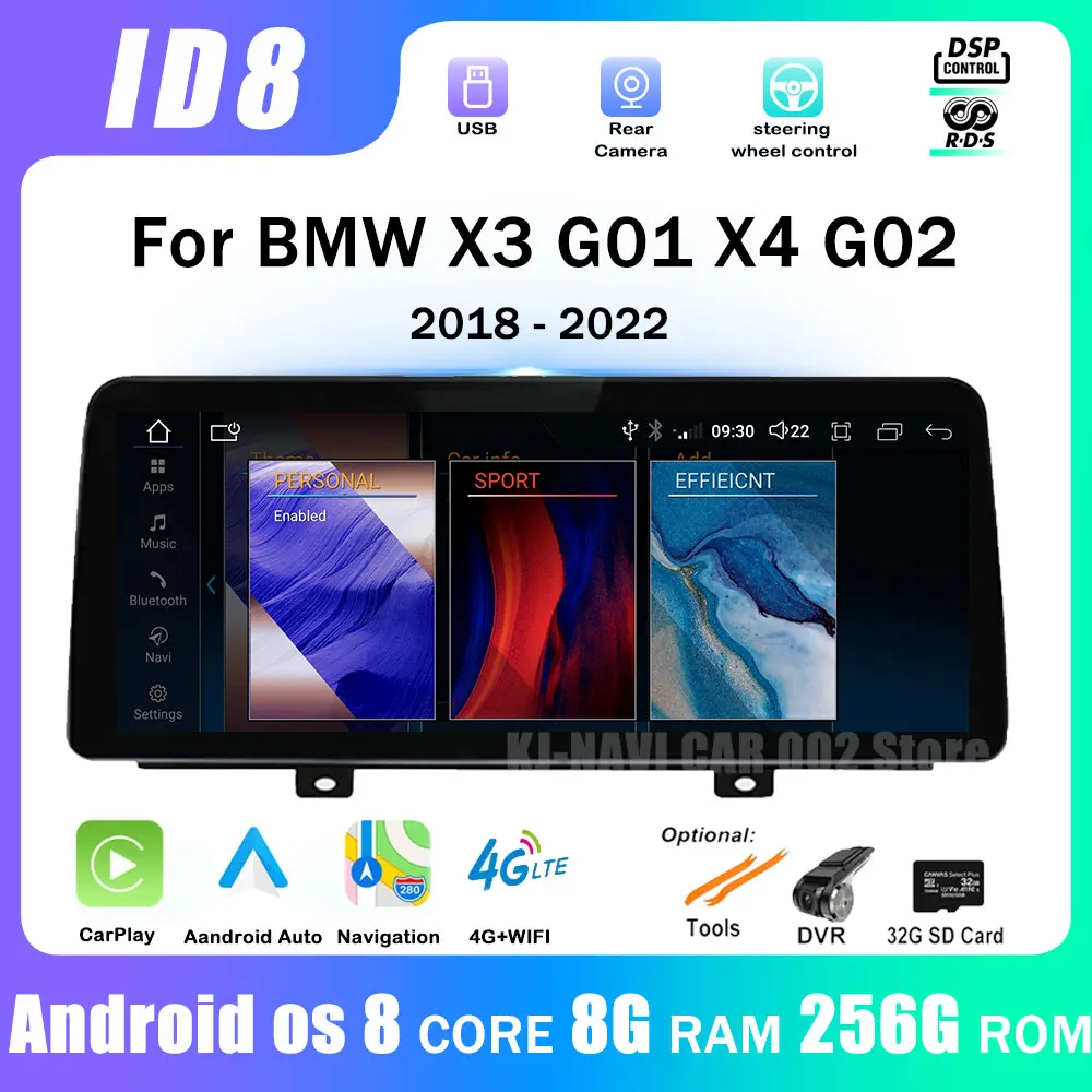 

Для BMW X3 G01 X4 G02 2018 - 2020 EVO система 1920*720 Android 14 беспроводной Carplay Автомобильный мультимедийный видеоплеер GPS Навигация BT