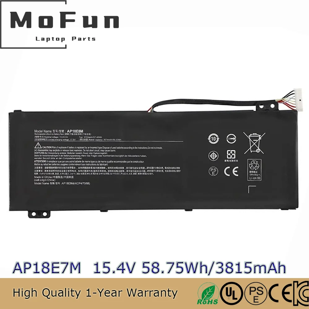 AP18E7M AP18E8M Genuine Battery for Acer Predator Helios Nitro 5 300 PH315 AN517 AN715 4ICP4/69/90 KT.00407.007