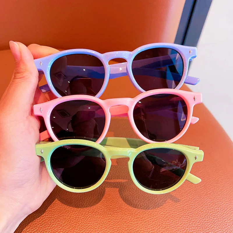 2026 Niedliche Runde Kinder-Sonnenbrille UV400-Schutz Bonbonfarben Leichte Sonnenbrillen für Kleinkinder Jungen Mädchen Sommer Strand – Detail 1