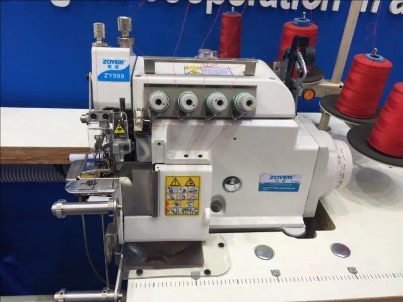 ZY988-5DA ماكينة خياطة الأوفرلوك بإبرة واحدة 5 غطاء خيط ماكينة تشذيب الغرز توريد المصنع تشكيل تلقائي محرك أساسي