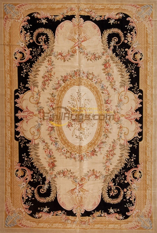 Vintage Hand Made Savonnerie Pattern Wool Rug Carpet Handwoven French Chic Mandala Area Runner Carpet Wool Knitting Carpets