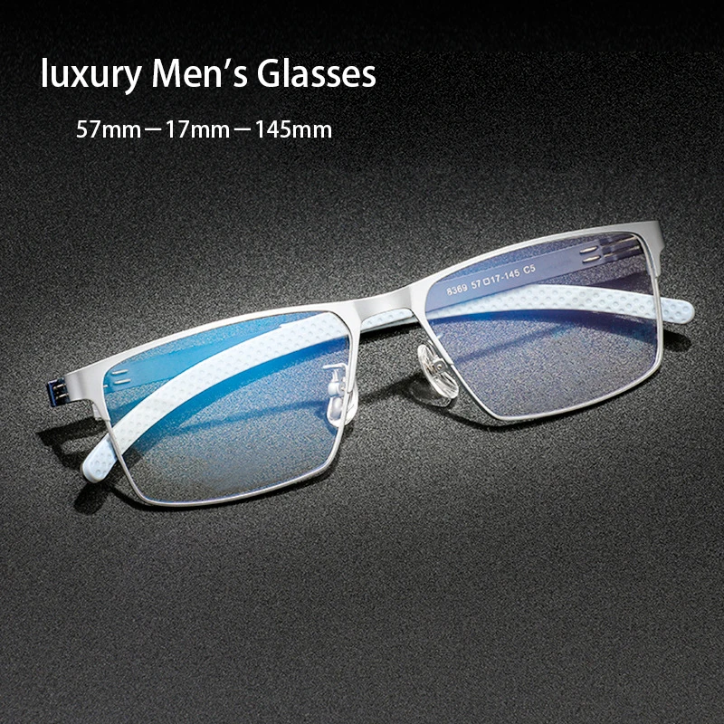 Fashion Spectacle Ultra Light Titanium Alloy Half-Frame Optical Prescription Frame Luxury Man Woman Large Size Myopia Glasses