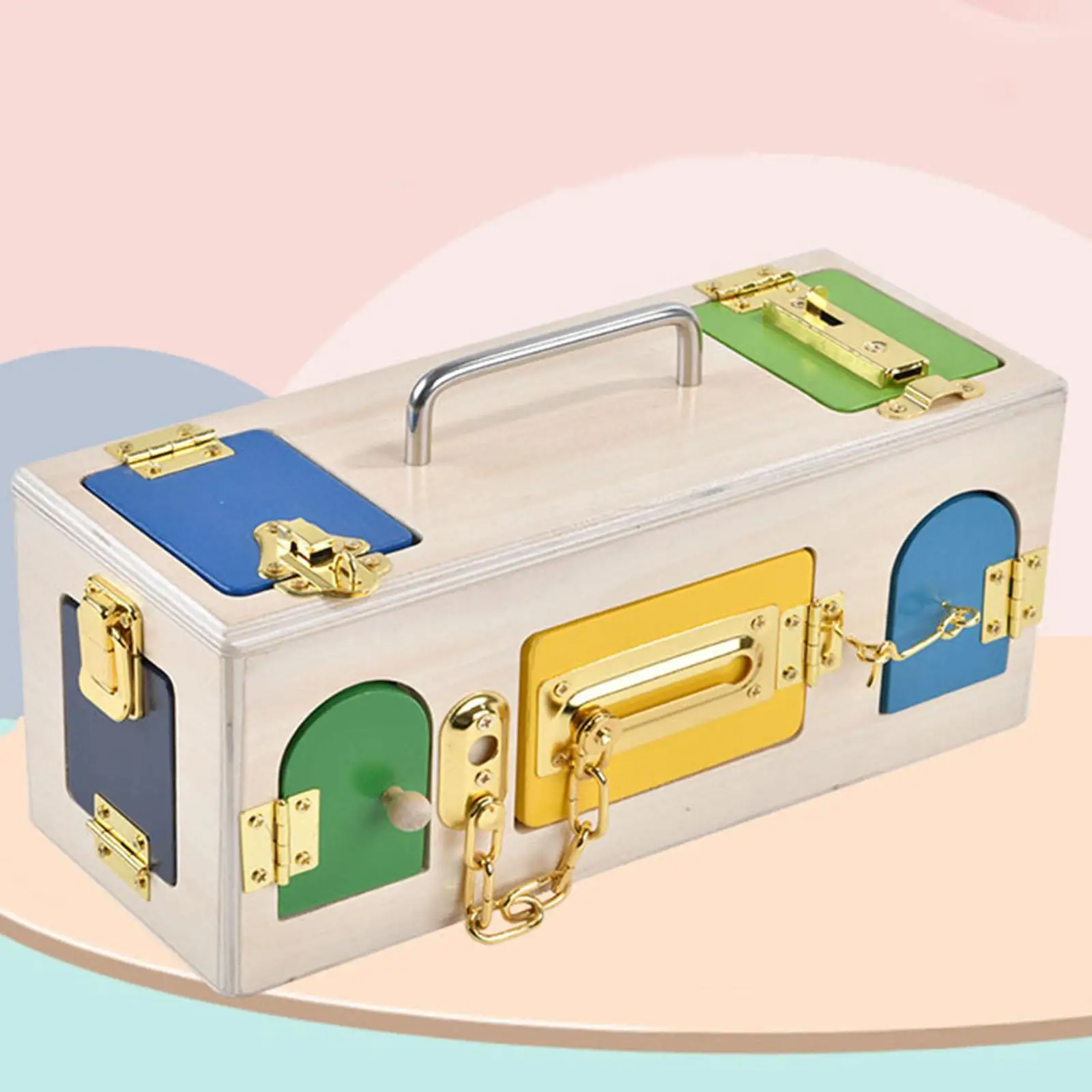 

Montessori Lock Box Practical Lock Latch Toy for Car Travel Birthday School
