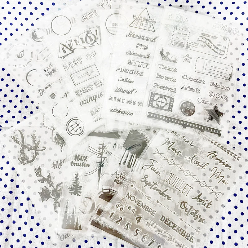 ZFPARTY Month/french/flower/photo Transparent Clear Silicone Stamp/Seal for DIY scrapbooking/photo album Decorative sheets