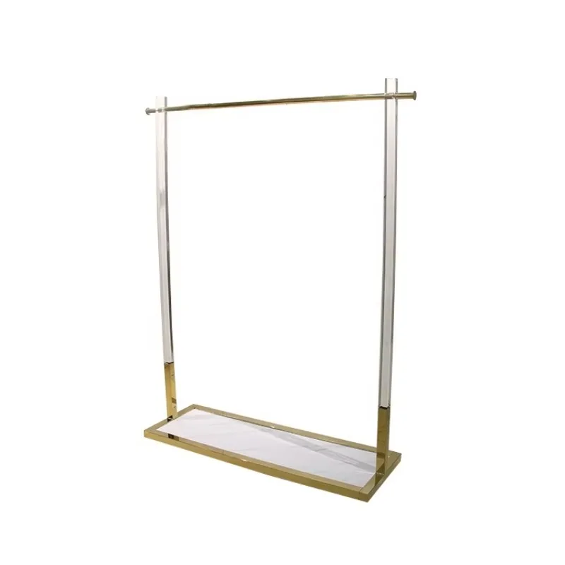 Customised acrylic display stand golden display shelves acrylic floor stand