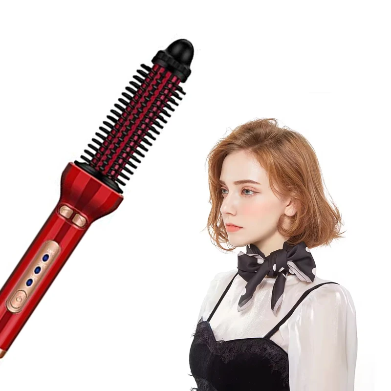 

Professional electric rotation automatic hair curler wave Heated Hair Curler Dual Voltage 2 in 1 hair straightener and curler