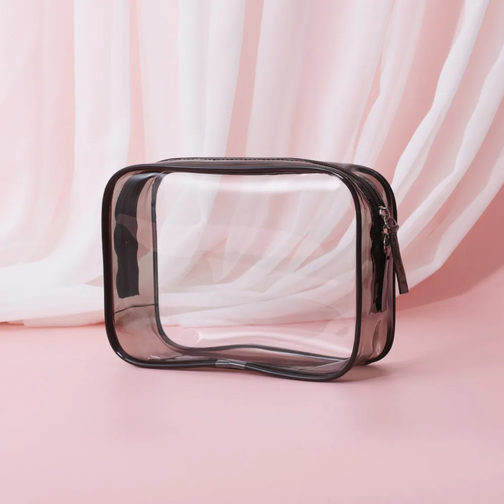 Kawaii لطيف حقيبة مستحضرات التجميل الشفافة سعة كبيرة المحمولة السفر منظم مستحضرات التجميل جديد واضح مقلمة مخزن للمكياج حقيبة
