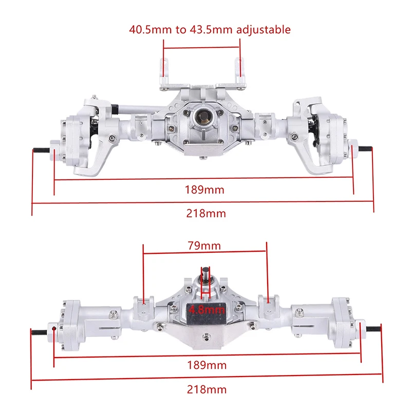 2pcs CNC Anodized Front and Rear Portal Axle for 1/10 RC Crawler Car Axial SCX10 II 90046 RC4WD D90 RGT 86100 Redcat GEN8