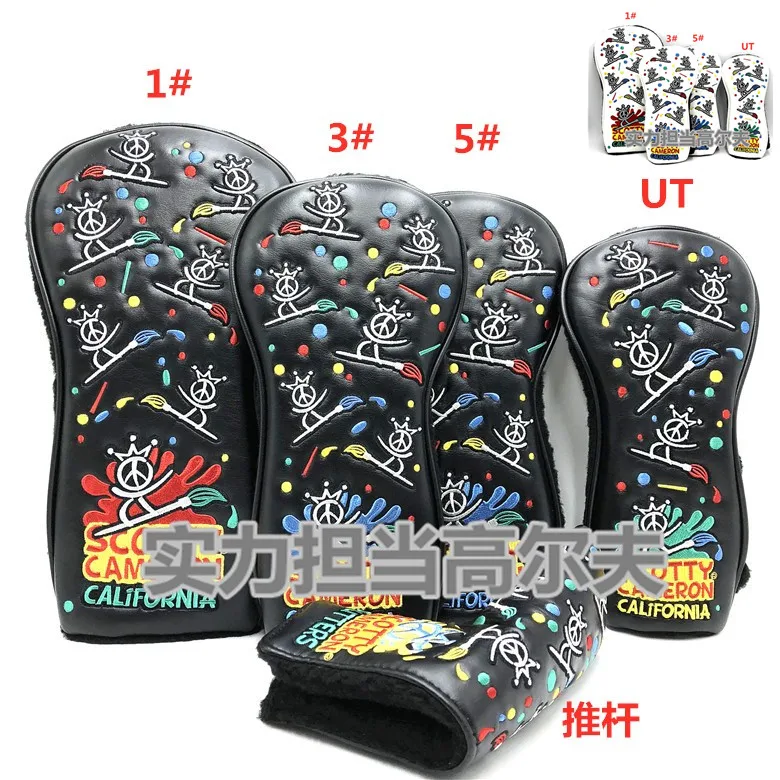 マジックペンSC ハットカバーNo. 1 3 5 ウッド、チキンももハイエンドゴルフクラブカバー、保護カバー、パターハットカバー