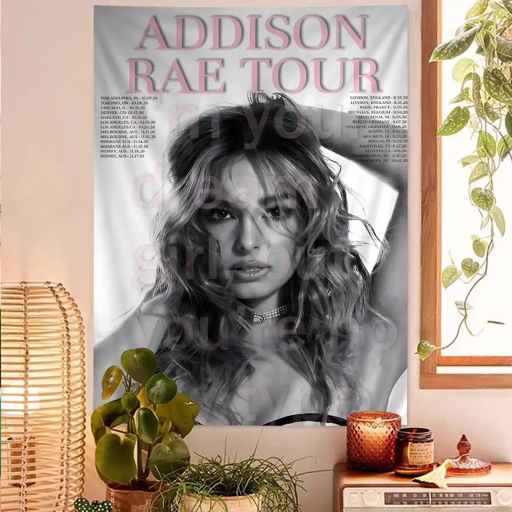 Pop Singer A-Addison R-Rae Printed Large Wall Tapestry Cheap Hippie Wall Hanging Bohemian Wall Tapestries Mandala Home Decor