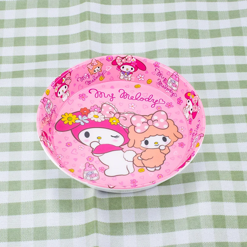 Kawaii Hello Kitty  Plate Snack Round Plate Anime Kuromi Cinnamoroll Child Fruit Plate Cartoon Kitchen Tableware Wholesale New view 5