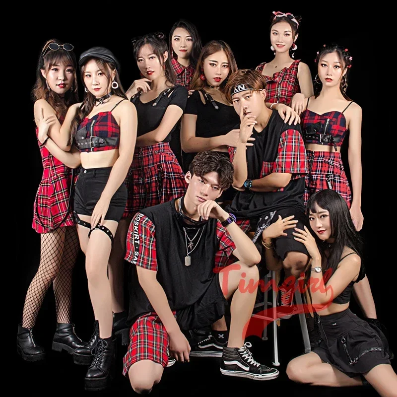 Neues Jazz Tanz Kostüm koreanische Mädchen Gruppe Tanz Performance Kostüm Hip Hop Street Dance Set Frau Bühne Laufsteg Outfits dwy4447