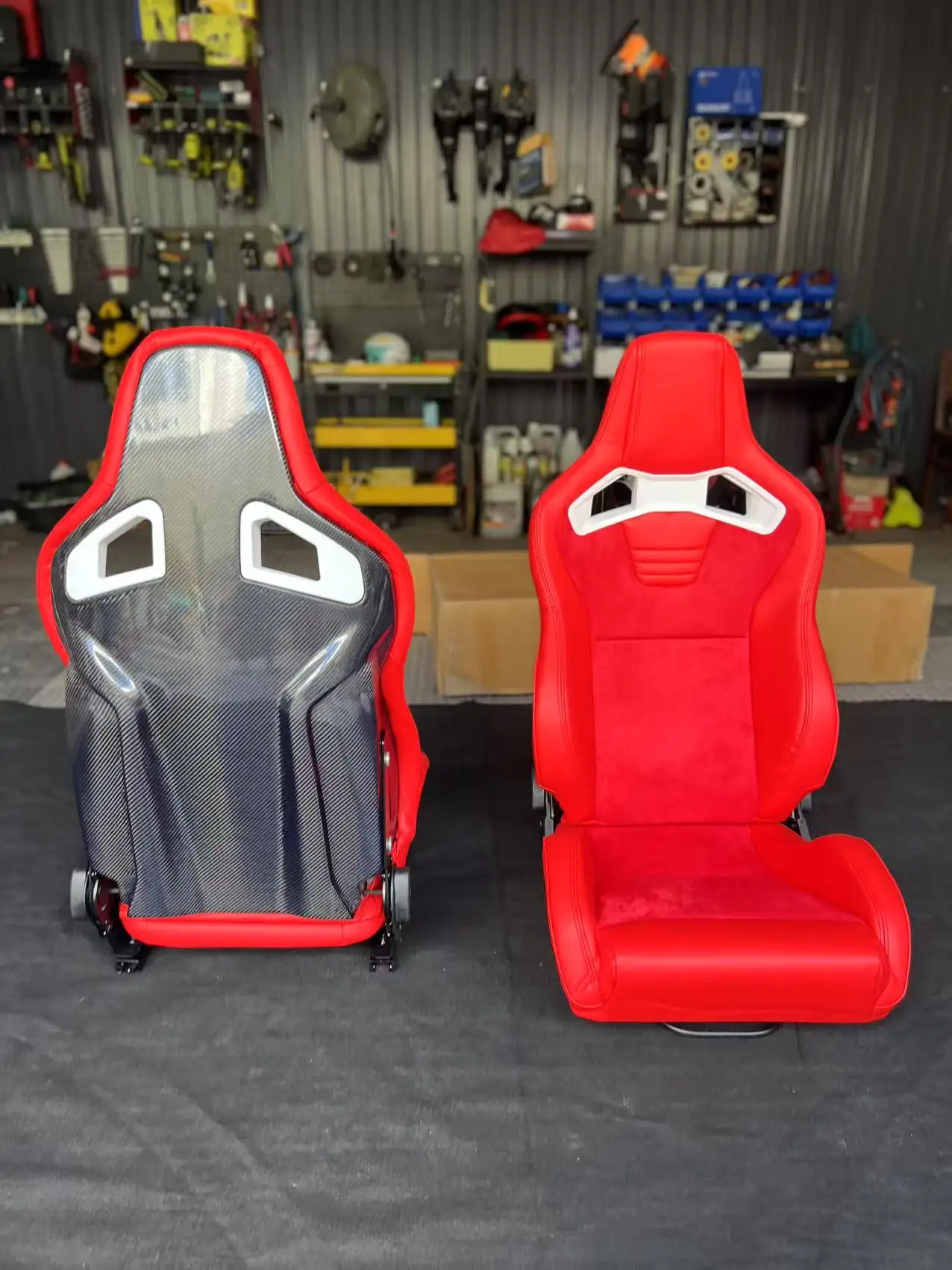 1039RTF Hot-Selling Universal Sim Racing Seat, Dual Adjusters & Dual Sliding Rails, Optional Carbon Fiber Backplate
