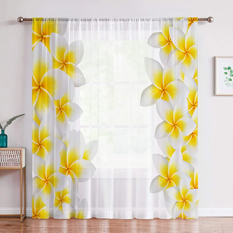 Soft and Breathable Rose Flower Sheer Curtain for Living Room, Bedroom, and Office Decor - Enhance Privacy and Add Style