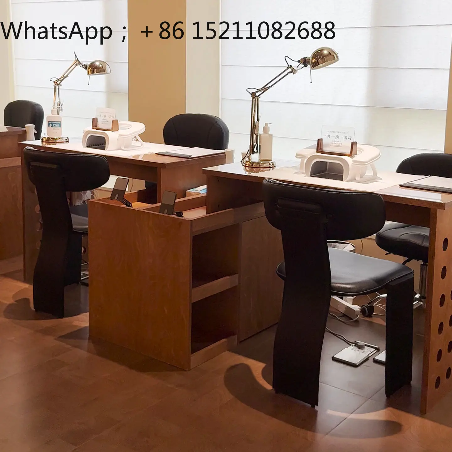 LLY Modern Simple Ocean Board Nail Table Wooden Workbench Light Luxury Nail Table for Nail Shop