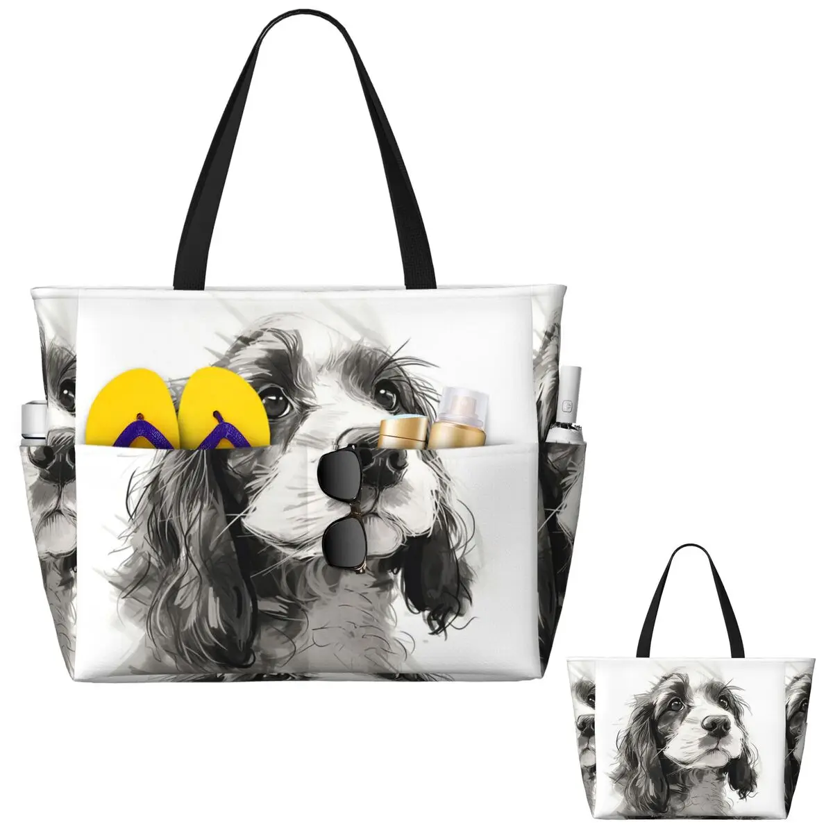 كوكر الذليل جرو السكر المغلفة لطيف حقيبة حمل على الشاطئ حقيبة رياضة رياضة اليوغا واق من المطر حقيبة حمل كبيرة المرأة حقيبة سفر حقيبة اللياقة البدنية