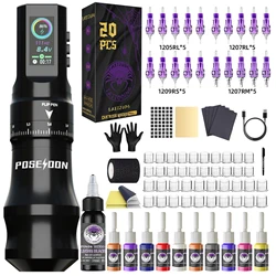 Tattoo Kit LASTJUDG Purple Tattoo Machine Kit For Permanent Makeup Tattoo Pen Kit Adjustable Tattoo Power Supply Tattoo Gun Kit