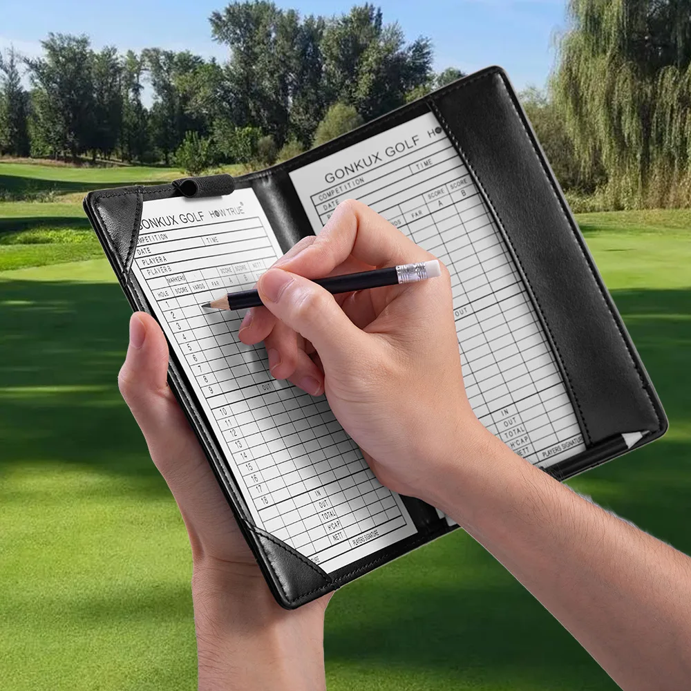 بطاقة أداء الجولف، كتاب تسجيل ألعاب الجولف، مشبك النتيجة، مستلزمات الجولف، بطاقة أداء من جلد البولي يوريثان للجولف #1