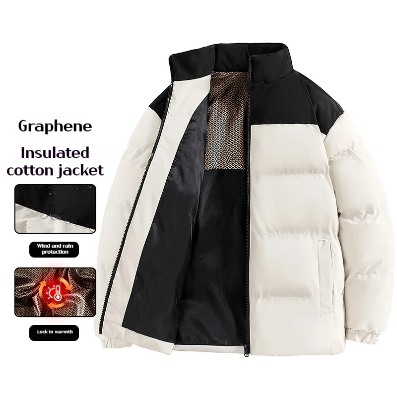 

Men's Winter Thick Down Cotton Jacket Men's Winter Jackets Graphene Warm Men's Windbreaker Jacket Bread Workwear Down Jacket