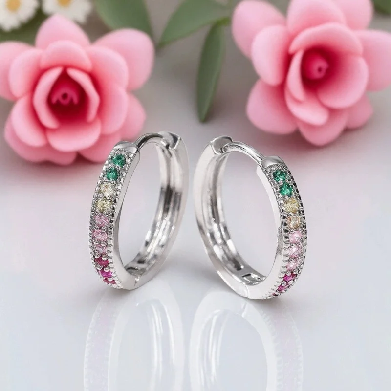 

Buyee 925 Sterling Silver Female Hoop Earring Zircon Earrings for Women Fashion Party Fine Jewelry Gift Gift