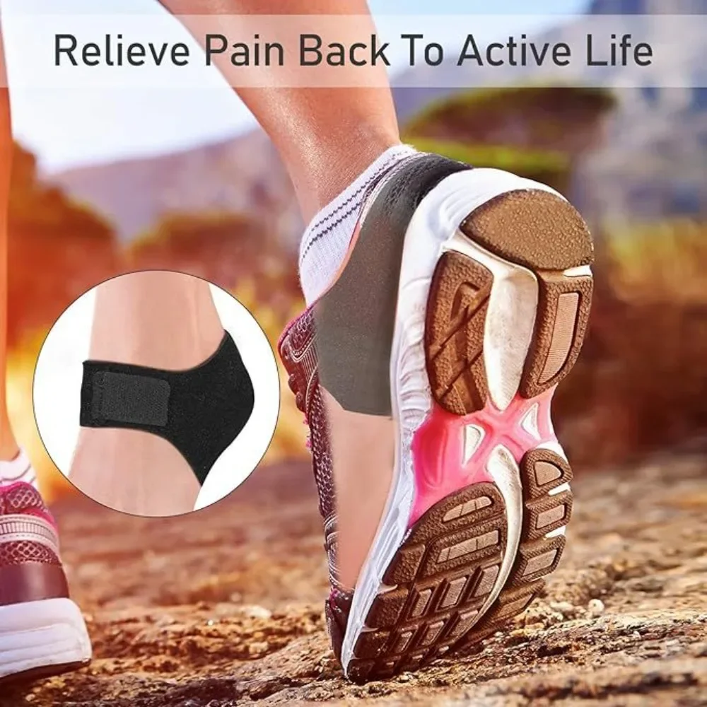 1 Pair Silicone Heel Pads, Shock Absorption, Relieving Leg Pressure, Adjustable Straps, Prevent Slipping Insoles - view 6