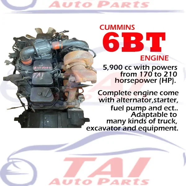 Used Complete Automotive  6BT  Engine With Gearbox  For Cummins Dodge Ram Pickup Truck