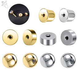 Aoedej-tachuelas traseras de tornillo de acero inoxidable, Color dorado, bolas antihiperplasia para pendientes, Piercing, accesorios de joyería, 5-30 unidades por lote